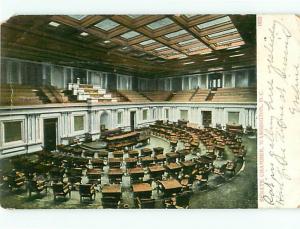 Washington DC Senate Chamber Tinseled Glitter Vintage Postcard # 5639