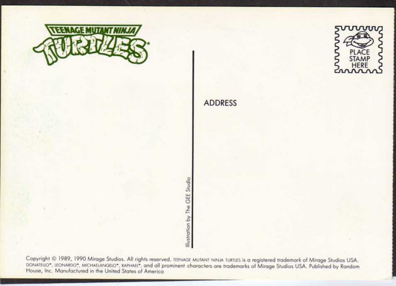 TMNT Teenage Mutant Ninja Turtles Bebop Rocksteady Janitors Cleaning Postcard