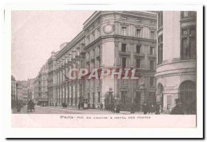 Paris (1) Old Postcard Rue du Louvre and positions of hotel