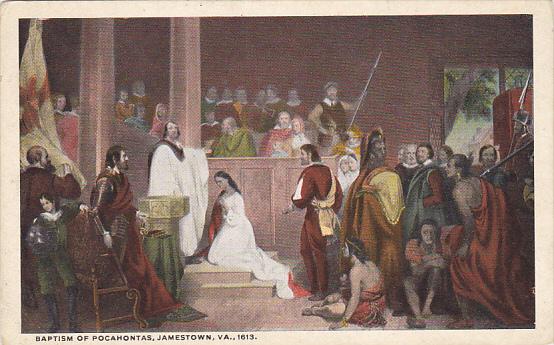 Baptism Of Pocahontas 1613 Jamestown Virginia