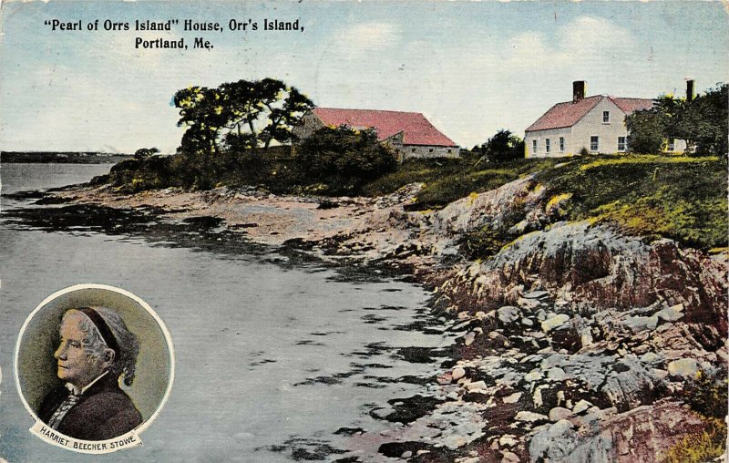 Portland Maine 1910 Postcard Pearl of Orrs Island House Orr's Island