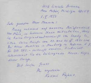 Kasimir Fajans Radioactivity Polish Jewish Chemist Hand Signed Letter