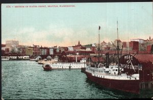 Washington SEATTLE Section of Water Front Ships Pacific Coast Co. - Divided Back