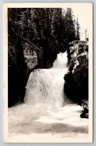 St Marys Falls Glacier National Park Montana RPPC Real Photo Postcard Y28