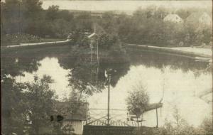 Denmark - Lake Scene Hobro Cancel? Mailed to Daugaard 1906 Real Photo Postcard