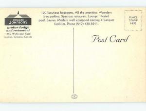 Unused Pre-1980 HOWARD JOHNSON MOTEL London Ontario ON c1640