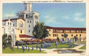 Florida Military Academy St Petersburg FL linen postcard