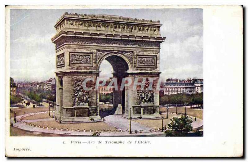 Postcard Old Paris Arch of triumph of & # 39etoile