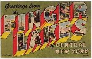 FINGER LAKES, NEW YORK, Large Letter Linen PC