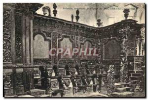 Old Postcard Moutier d Ahun woodwork inland of the Church