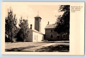 Homestead Iowa IA Postcard RPPC Photo Meeting House And Belfry c1930's Vintage