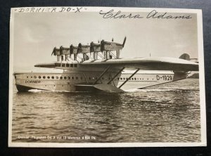 Original Mint Dornier DOX Seaplane At Waters RPPC Postcard Clara Adams Signed