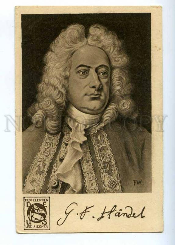 193589 HANDEL German COMPOSER by FW vintage CHARITY PC