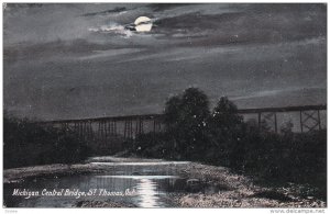 ST. THOMAS, Ontario, Canada, PU-1907; Michigan Central Bridge, Night Scene