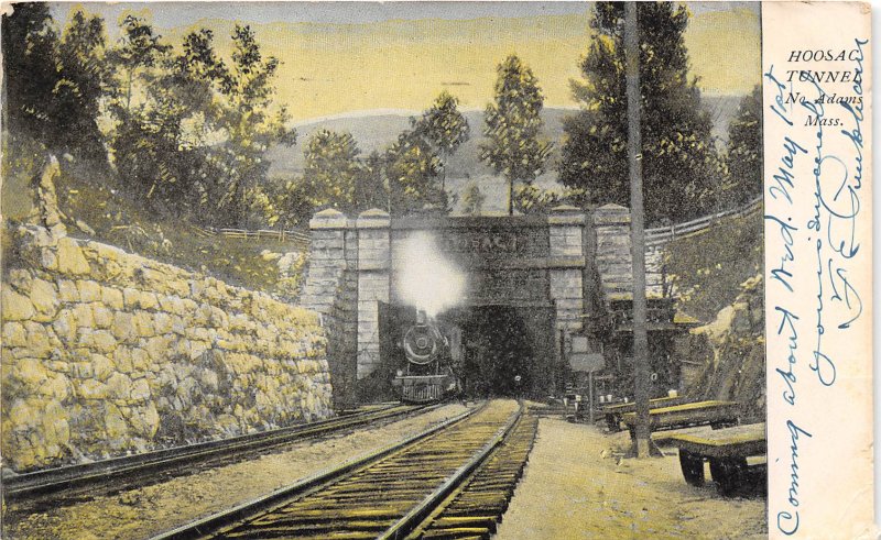 Hoosac Tunnel Railroad Train North Adams Massachusetts 1907 postcard