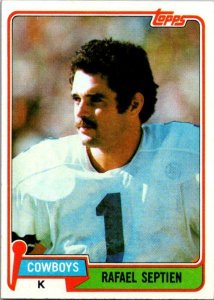 1981 Topps Football Card Rafael Septien Dallas Cowboys sk60193