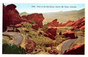 Postcard HIGHWAY SCENE Denver Mt. Parks Colorado CO AU8692