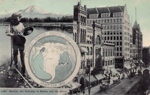 AYP ALASKA YUKON PACIFIC EXPOSITION SEATTLE WASHINGTON GOLD PAN POSTCARD 1908