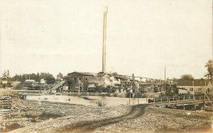 Postcard RPPC 1908 Iowa Yorkshire Logging Lumber sawmill 23-11657