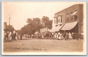 Lineville Iowa~Saturday @ The Circus Sideshow Tents~Cash Grocery RPPC c1915 PC