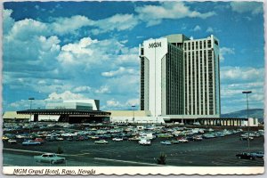 MGM Grand Hotel Reno Nevada NV Car Parking Wie Street Tower Building Postcard