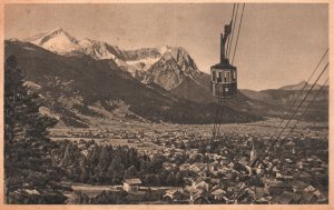 Vintage Postcard Cablecar Wank Near Partenkirchen Garmisch-Partenkirchen Germany