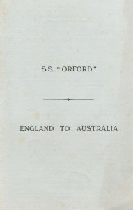 SS Orford 1938 Ship Port Said Cruise To Australia Programme