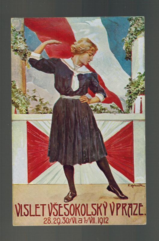 Mint Czechoslovakia  Sokol Festival Minerva Postcard 1912