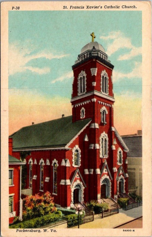 West Virginia Parkersburg St Francis Xavier's Catholic Church Curteich