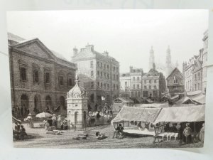 The Market Place Cambridge 1836 Town Hall Hobsons Conduit Cambs Library Postcard