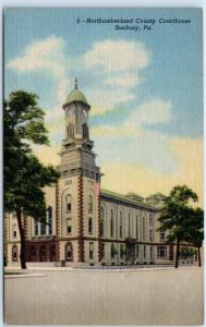 SUNBURY, Pennsylvania  PA    Northumberland County COURT HOUSE  c1940s Linen