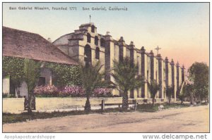 San Gabriel Mission Founded 1771 San Gabriel California Handcolored Albertype
