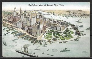 New York, New York - Bird's-Eye View Of Lower New York - [NY-305]