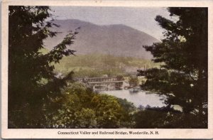 Connecticut Valley and Railroad Bridge, Woodsville NH Vintage Postcard Y71