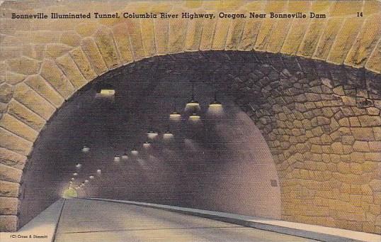 Bonneville Illuminated Tunnel Columbia River Highway Bonneville Dam Oregon