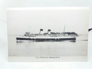 T.E.V  Princess Marguerite Steam Ship Steamer Vintage Canadian RP Postcard