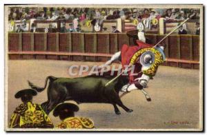 Vintage Postcard Bullfight Bullfight Una caidaÂ 