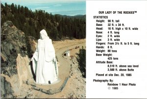 Our Lady of the Rockies Continental Divide Butte Montana Postcard