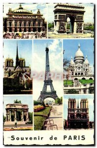 Old Postcard Remember Paris Paris Eiffel Tower Sacre Coeur Notre Dame Opera A...