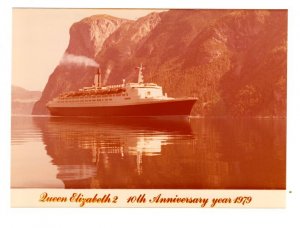 Large 5 X 7 in Queen Elizabeth II Cunard Ocean Liner 10th Anniv 1979, Photograph