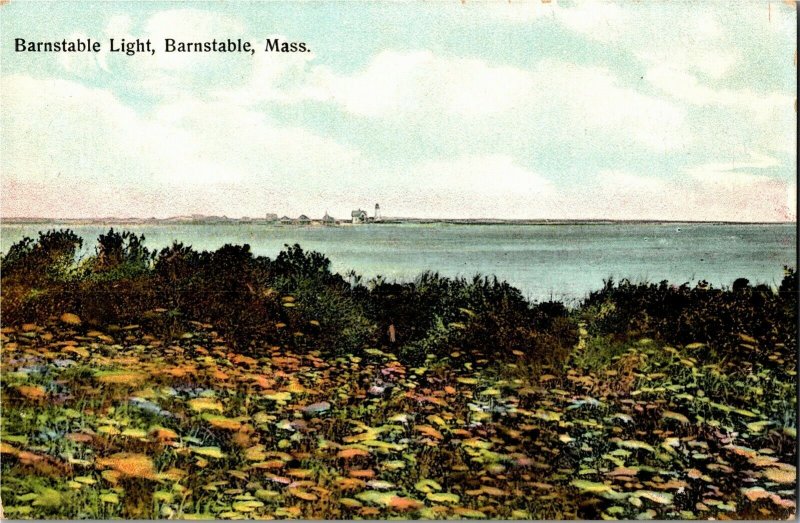 Distant View of Barnstable Light, Barnstable MA Vintage Postcard D60 