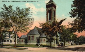 Vintage Postcard 1912 State Street Presbyterian Church Schenectady New York NY