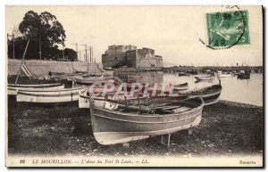 Postcard Old fishing boat Mourillon L & # 39anse Fort St. Louis