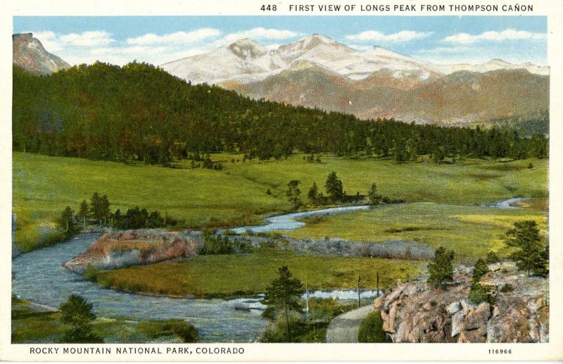 CO - Rocky Mountains National Park. Long's Peak from Thompson Canon