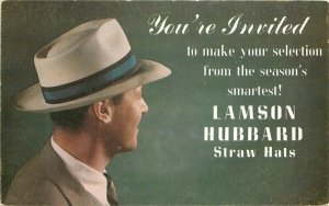 1950s Hat advertising men fashion undivided Postcard private mailing  21-11727