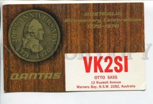 462895 1973 year Australia Qantas airway advertising radio QSL card