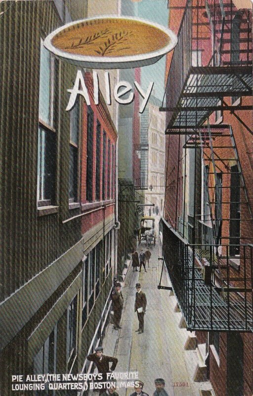 Massachusetts Boston Pie Alley Newsboy's Favorite Lounging Quarters 1909 sk7328