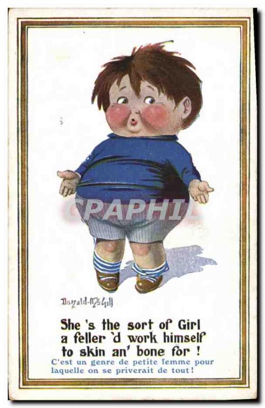 Old Postcard Fantasy Illustrator Child Donald McGill