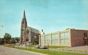 Vintage Postcard Holy Cross Church and School Building New Britain Connecticut