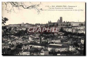 Postcard Old Angouleme 4 Panorama Heights view of Saint Martin